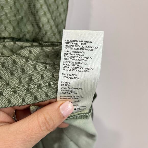 Anthropologie Green Puff Sleeve Corset Peplum Square Neck Top Size XL - Picture 8 of 9